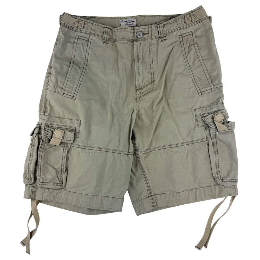 Tommy Bahama Cargo Shorts Mens 33 Tan Island Crafted Khaki Utility Drawstring